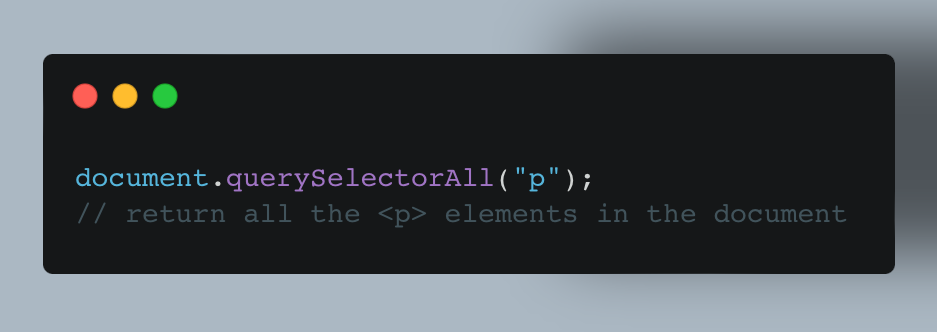 document.querySelectorAll(paragraph)